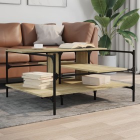 Center table made of Sonoma oak engineered wood, measuring 100x100x48.5 cm. by , Coffee table - Ref: Foro24-842312, Price: 85...