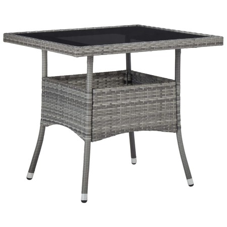 Synthetic rattan and gray glass garden dining table by vidaXL, Garden tables - Ref: Foro24-46178, Price: 128,32 €, Discount: %