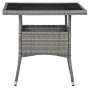 Mesa de comedor para jardín ratán sintético y vidrio gris de vidaXL, Mesas de jardín - Ref: Foro24-46178, Precio: 135,14 €, D...