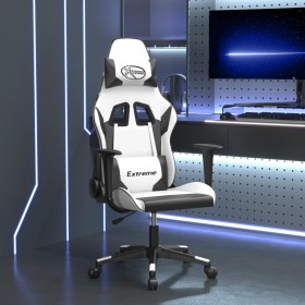 Silla gaming de masaje cuero sintético blanco y negro de , Sillones para videojuegos - Ref: Foro24-345455, Precio: 130,99 €, ...