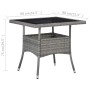 Mesa de comedor para jardín ratán sintético y vidrio gris de vidaXL, Mesas de jardín - Ref: Foro24-46178, Precio: 135,14 €, D...