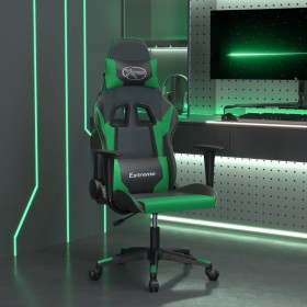 Black and green synthetic leather massage gaming chair by , Gaming chairs - Ref: Foro24-345448, Price: 125,99 €, Discount: %