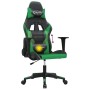 Black and green synthetic leather massage gaming chair by , Gaming chairs - Ref: Foro24-345448, Price: 126,36 €, Discount: %