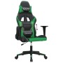 Black and green synthetic leather massage gaming chair by , Gaming chairs - Ref: Foro24-345448, Price: 126,36 €, Discount: %