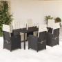 Set de comedor de jardín 7 pzas y cojines ratán sintético negro de , Conjuntos de jardín - Ref: Foro24-3212454, Precio: 1,00 ...