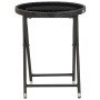 Mesa de centro ratán sintético y vidrio templado negro 60 cm de vidaXL, Mesas de jardín - Ref: Foro24-46203, Precio: 59,71 €,...