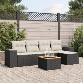 6-piece garden sofa set with black synthetic rattan cushions by , Garden sets - Ref: Foro24-3225419, Price: 372,01 €, Discoun...