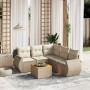 Garden sofa set with 6-piece synthetic rattan beige cushions by , Garden sets - Ref: Foro24-3257332, Price: 537,75 €, Discoun...