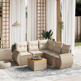 Garden sofa set with 6-piece synthetic rattan beige cushions by , Garden sets - Ref: Foro24-3257332, Price: 536,99 €, Discoun...