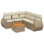 Garden sofa set with 6-piece synthetic rattan beige cushions by , Garden sets - Ref: Foro24-3257332, Price: 537,75 €, Discoun...