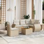 Garden sofa set with 6-piece synthetic rattan beige cushions by , Garden sets - Ref: Foro24-3257339, Price: 537,16 €, Discoun...