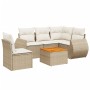 Garden sofa set with 6-piece synthetic rattan beige cushions by , Garden sets - Ref: Foro24-3257339, Price: 537,16 €, Discoun...