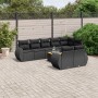 Set aus 8-teiligen Gartensofas und Kissen Kunstrattan schwarz von , Gartensets - Ref: Foro24-3257420, Preis: 616,69 €, Rabatt: %