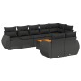 Set aus 8-teiligen Gartensofas und Kissen Kunstrattan schwarz von , Gartensets - Ref: Foro24-3257420, Preis: 616,69 €, Rabatt: %