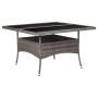 Mesa de comedor de jardín ratán sintético y vidrio gris de vidaXL, Mesas de jardín - Ref: Foro24-46190, Precio: 162,26 €, Des...