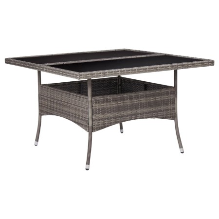 Synthetic rattan and gray glass garden dining table by vidaXL, Garden tables - Ref: Foro24-46190, Price: 162,26 €, Discount: %