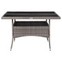 Mesa de comedor de jardín ratán sintético y vidrio gris de vidaXL, Mesas de jardín - Ref: Foro24-46190, Precio: 162,26 €, Des...