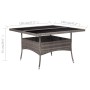 Mesa de comedor de jardín ratán sintético y vidrio gris de vidaXL, Mesas de jardín - Ref: Foro24-46190, Precio: 162,26 €, Des...