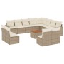 Gartensofa-Set mit Kissen, 13-teilig, beiges synthetisches Rattan von , Modulare Sofas für den Außenbereich - Ref: Foro24-322...