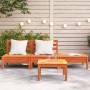 3-seater garden sofa made of solid pine wood in brown wax by , Modular outdoor sofas - Ref: Foro24-838037, Price: 104,45 €, D...