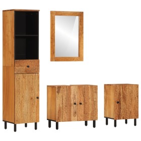 Set of 4 solid acacia wood bathroom cabinets by , Bathroom furniture - Ref: Foro24-3206299, Price: 395,91 €, Discount: %