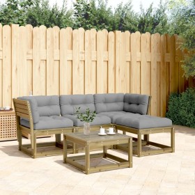 4-teiliges Gartenmöbel-Set und Kissen aus imprägniertem Kiefernholz von , Gartensets - Ref: Foro24-3216914, Preis: 397,99 €, ...