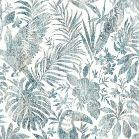 DUTCH WALLCOVERINGS Blue leaves and toucan wallpaper by DUTCH WALLCOVERINGS, Painted paper - Ref: Foro24-426237, Price: 32,99...