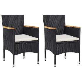 Garden dining chairs 2 units black synthetic rattan by vidaXL, Garden chairs - Ref: Foro24-46181, Price: 138,41 €, Discount: %