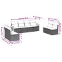 Garden sofa set 8 pieces and gray synthetic rattan cushions by , Garden sets - Ref: Foro24-3259974, Price: 510,00 €, Discount: %