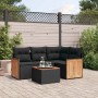 5-teiliges Gartenmöbel-Set und Kissen aus synthetischem Rattan schwarz von , Gartensets - Ref: Foro24-3260018, Preis: 345,95 ...