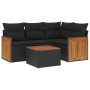 Set de muebles de jardín 5 pzas y cojines ratán sintético negro de , Conjuntos de jardín - Ref: Foro24-3260018, Precio: 351,0...