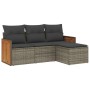 Garden sofa set 4 pieces with gray synthetic rattan cushions by , Garden sets - Ref: Foro24-3259988, Price: 296,35 €, Discoun...