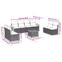 Garden furniture set 9 pieces and gray synthetic rattan cushions by , Garden sets - Ref: Foro24-3259981, Price: 551,59 €, Dis...