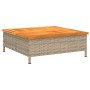 Mesa de jardín ratán y madera de acacia beige 70x70x25 cm de , Mesas de jardín - Ref: Foro24-3281631, Precio: 84,99 €, Descue...