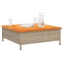 Mesa de jardín ratán y madera de acacia beige 70x70x25 cm de , Mesas de jardín - Ref: Foro24-3281631, Precio: 84,99 €, Descue...