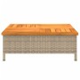 Mesa de jardín ratán y madera de acacia beige 70x70x25 cm de , Mesas de jardín - Ref: Foro24-3281631, Precio: 84,99 €, Descue...