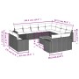 Set aus Gartensofas und Kissen 13 Stück synthetisches Rattan schwarz von , Modulare Sofas für den Außenbereich - Ref: Foro24-...