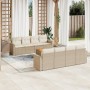 Set de sofás de jardín 9 pzas con cojines ratán sintético beige de , Conjuntos de jardín - Ref: Foro24-3224042, Precio: 724,9...