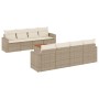 Set de sofás de jardín 9 pzas con cojines ratán sintético beige de , Conjuntos de jardín - Ref: Foro24-3224042, Precio: 696,5...