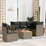 6-piece garden furniture set with gray synthetic rattan cushions by , Garden sets - Ref: Foro24-3223645, Price: 371,36 €, Dis...