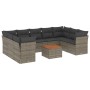 Set de sofás de jardín 10 pzas con cojines ratán sintético gris de , Conjuntos de jardín - Ref: Foro24-3223806, Precio: 618,7...