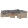 Set Gartensofas mit beigen Kissen 10 Stück synthetisches Rattan von , Modulare Sofas für den Außenbereich - Ref: Foro24-32242...