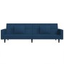 Sofá cama de 2 plazas con dos almohadas terciopelo azul de , Sofás - Ref: Foro24-375815, Precio: 269,61 €, Descuento: %