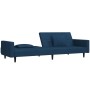 Sofá cama de 2 plazas con dos almohadas terciopelo azul de , Sofás - Ref: Foro24-375815, Precio: 249,99 €, Descuento: %