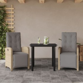 Garden set 3 pieces synthetic rattan chairs and table with beige cushion by , Garden sets - Ref: Foro24-3212591, Price: 371,9...