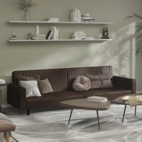 Two-seater brown synthetic leather sofa bed by , Sofas - Ref: Foro24-375952, Price: 245,99 €, Discount: %