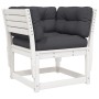 Garden furniture set 5 pieces with solid pine wood and white cushions by , Garden sets - Ref: Foro24-3216921, Price: 582,40 €...