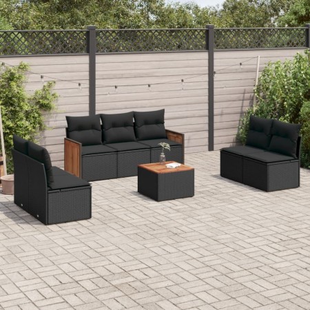 8-piece garden sofa set with black synthetic rattan cushions by , Garden sets - Ref: Foro24-3259962, Price: 491,30 €, Discoun...