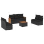 Set aus 8-teiligen Gartensofas und Kissen Kunstrattan schwarz von , Gartensets - Ref: Foro24-3259962, Preis: 491,30 €, Rabatt: %