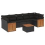 8-piece garden sofa set with black synthetic rattan cushions by , Garden sets - Ref: Foro24-3259892, Price: 537,18 €, Discoun...